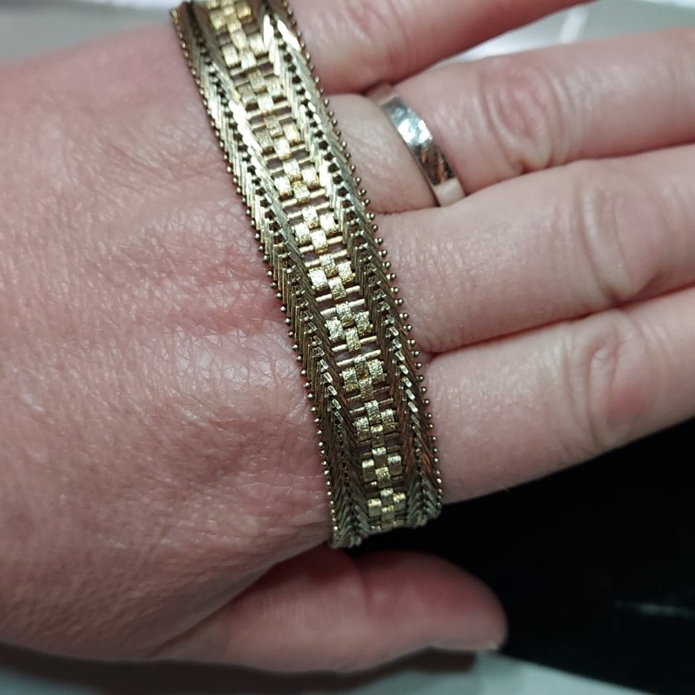 VTG WIDE Riccio Italy Designed 925 Sterling Silver Italian BRACELET by Milor - Picture 9 of 9